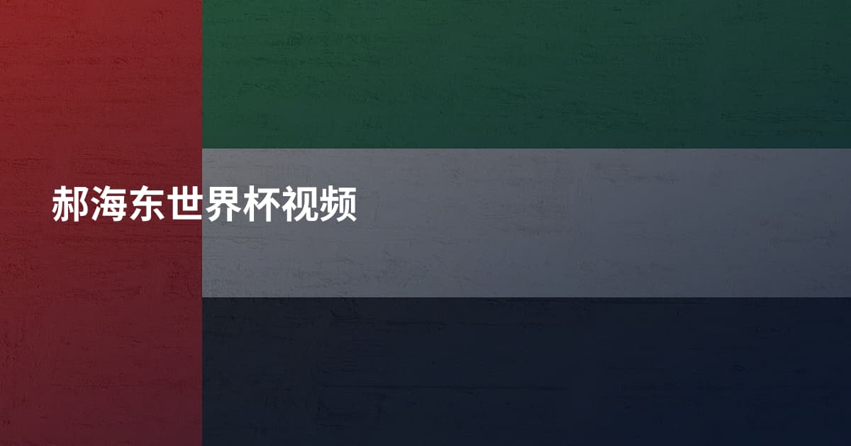 郝海东世界杯视频
