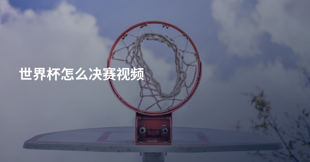 世界杯怎么决赛视频