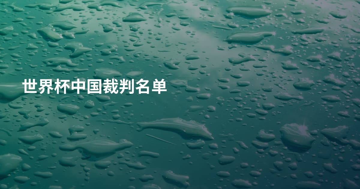 世界杯中国裁判名单