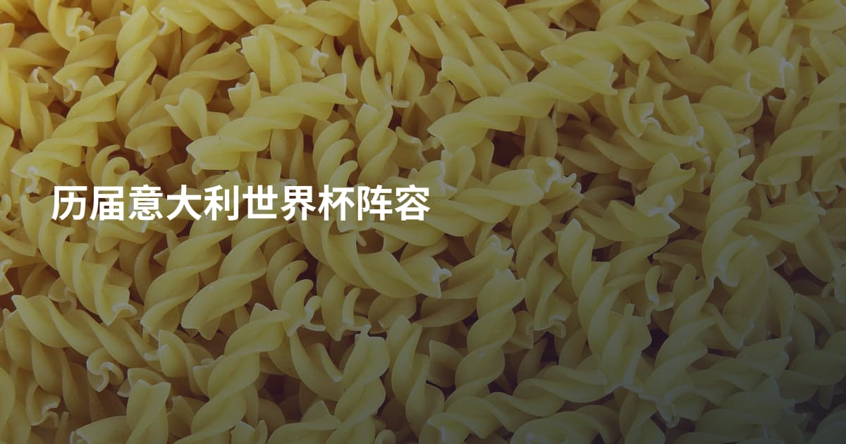 历届意大利世界杯阵容