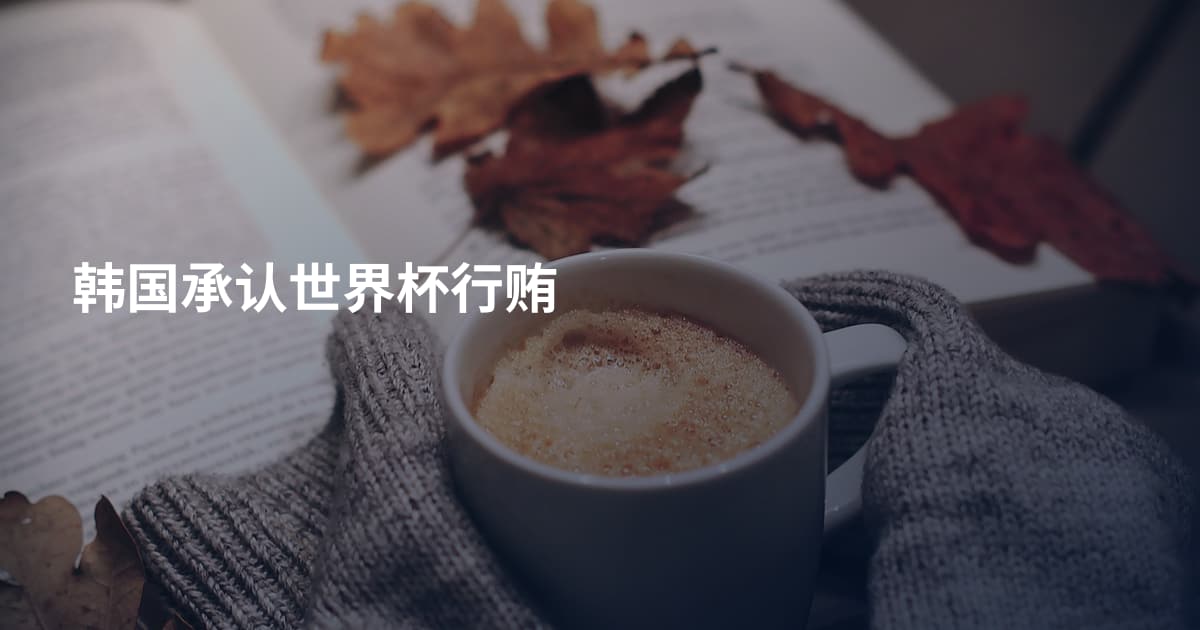 韩国承认世界杯行贿