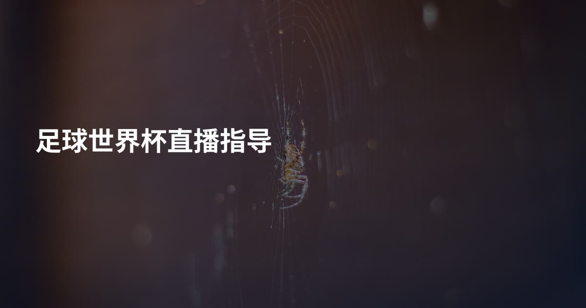 足球世界杯直播指导