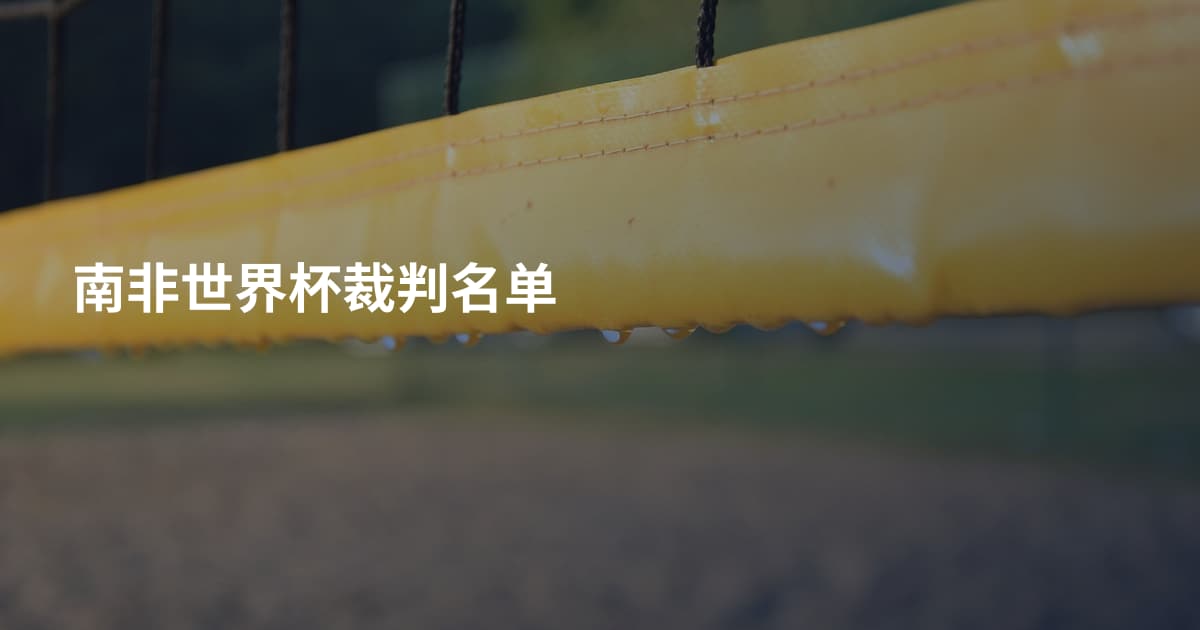 南非世界杯裁判名单