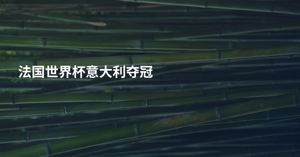 法国世界杯意大利夺冠