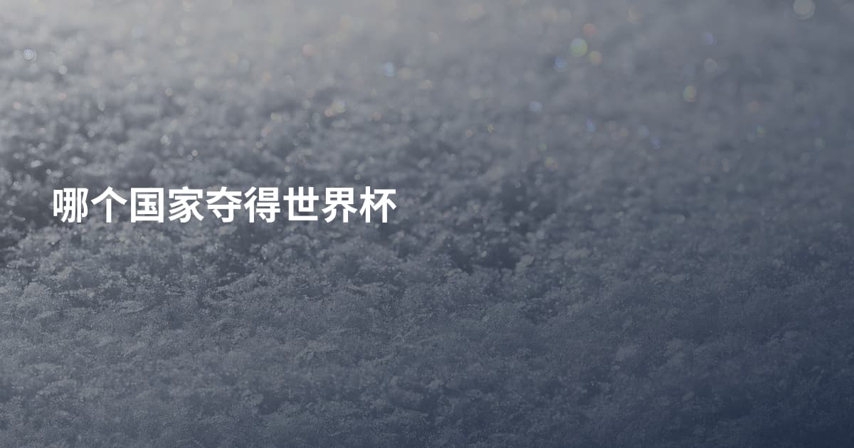 哪个国家夺得世界杯