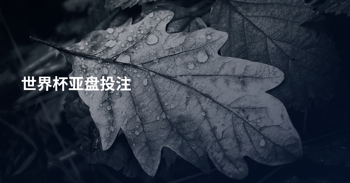 世界杯亚盘投注