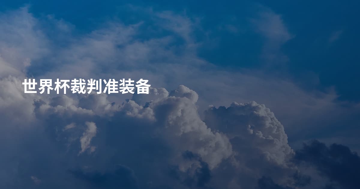 世界杯裁判准装备