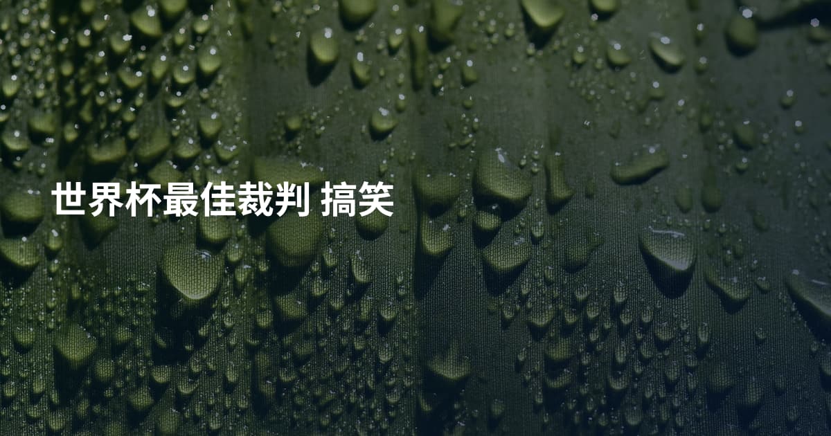 世界杯最佳裁判 搞笑