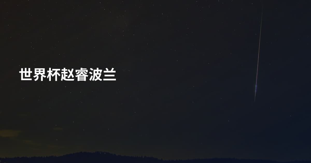 世界杯赵睿波兰