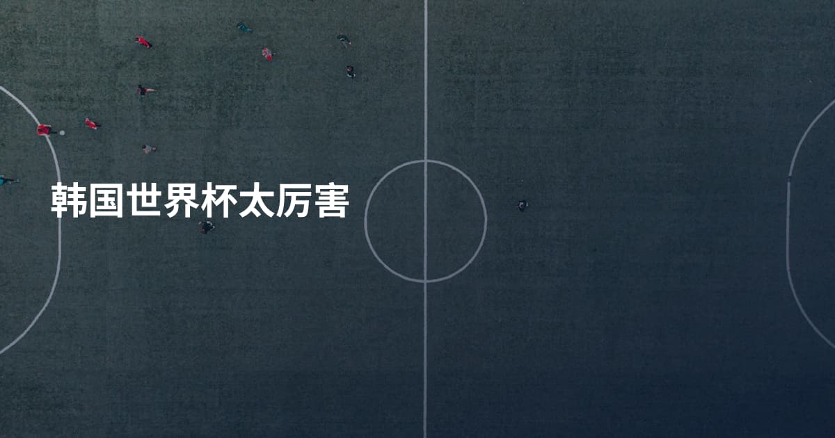 韩国世界杯太厉害