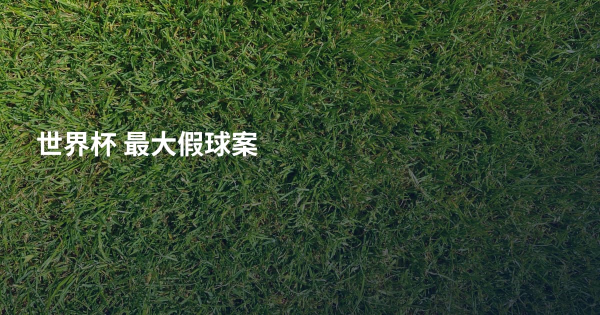 世界杯  最大假球案
