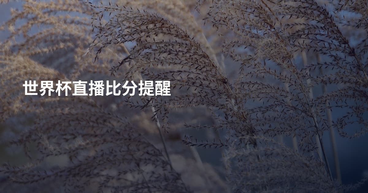 世界杯直播比分提醒