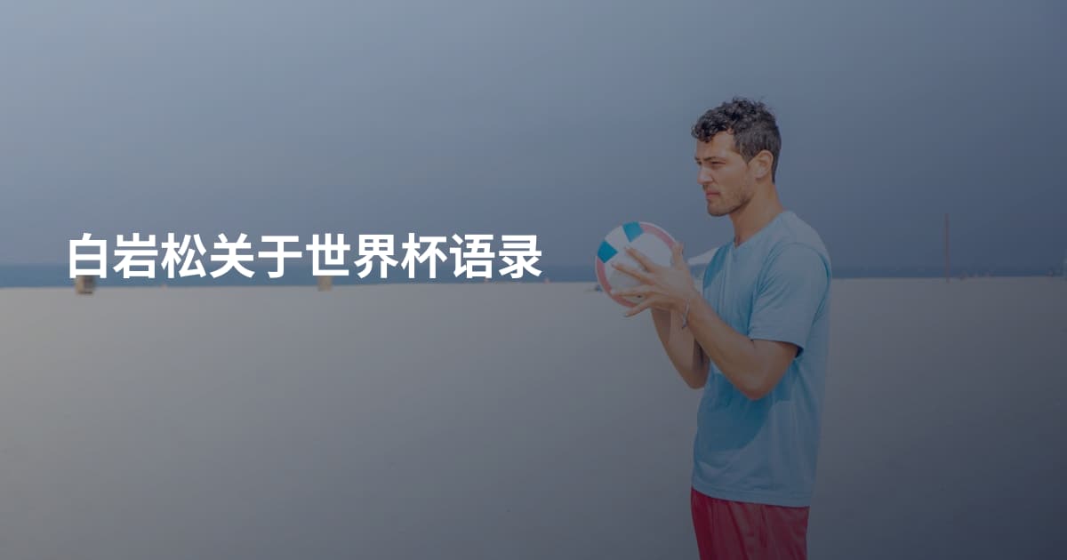 白岩松关于世界杯语录