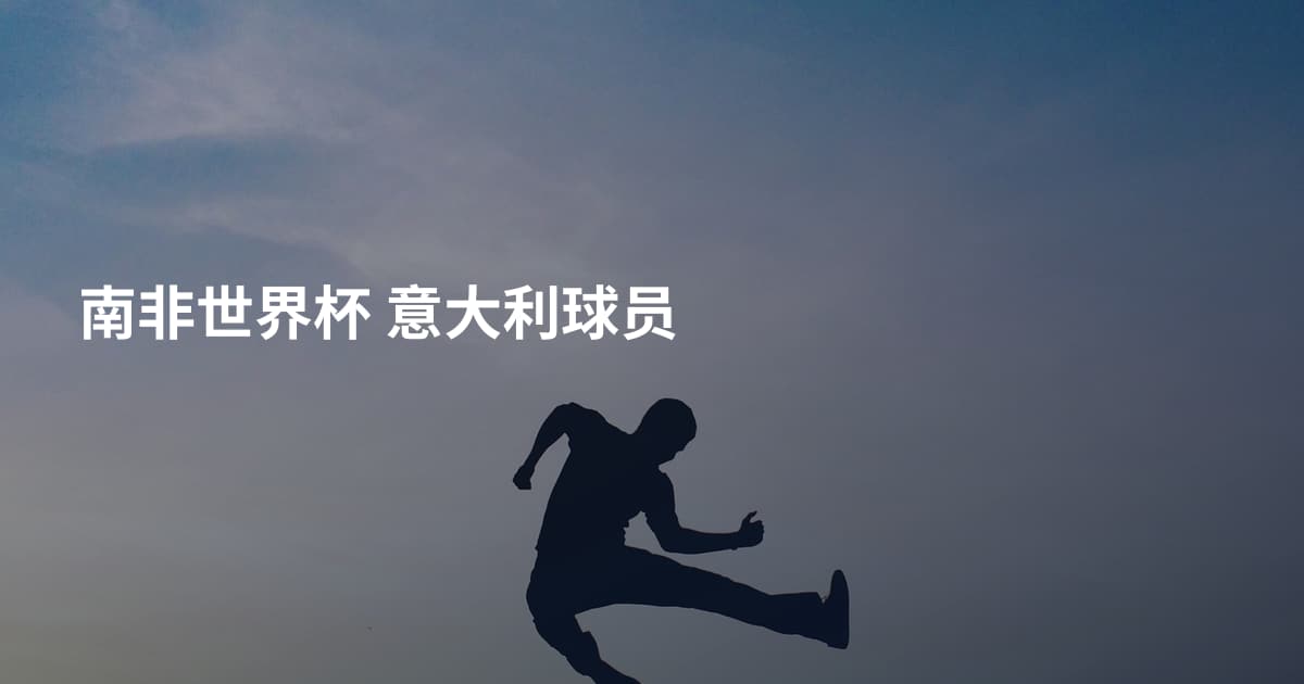 南非世界杯 意大利球员