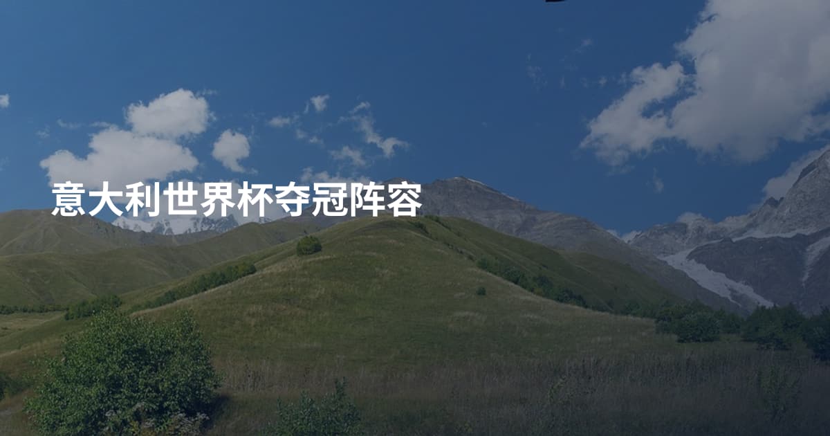 意大利世界杯夺冠阵容