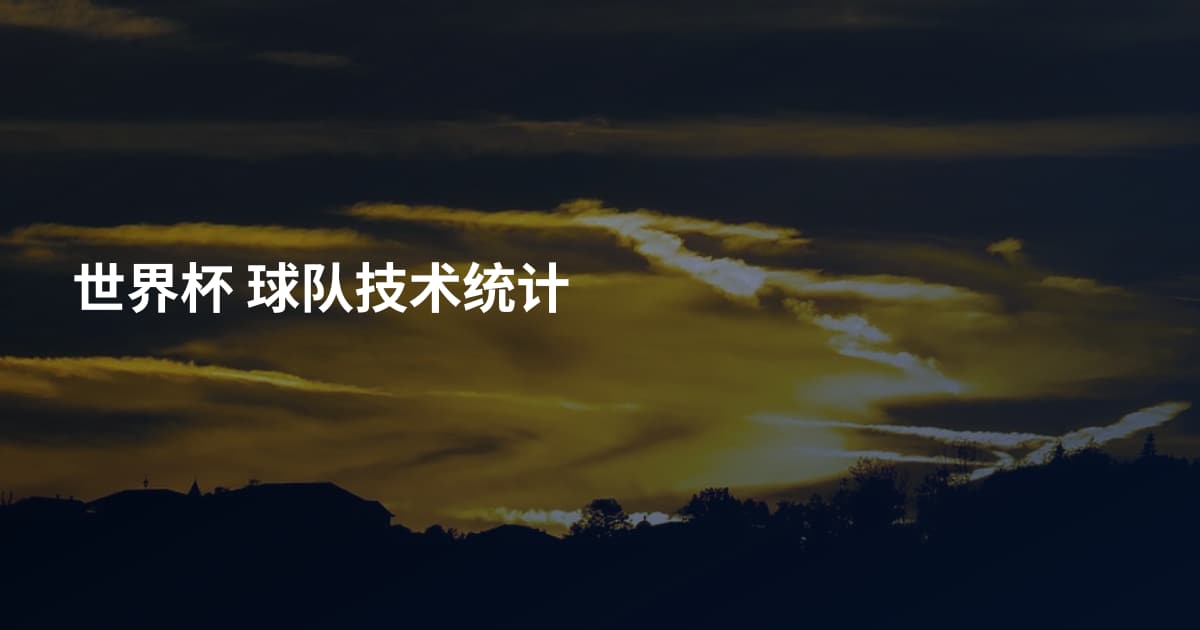 世界杯 球队技术统计
