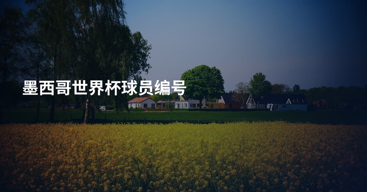 墨西哥世界杯球员编号