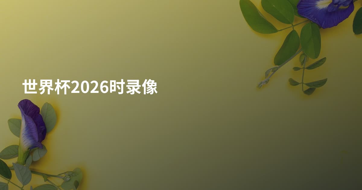 世界杯2026时录像