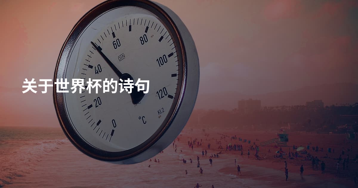 关于世界杯的诗句