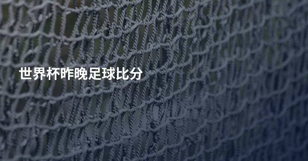 世界杯昨晚足球比分