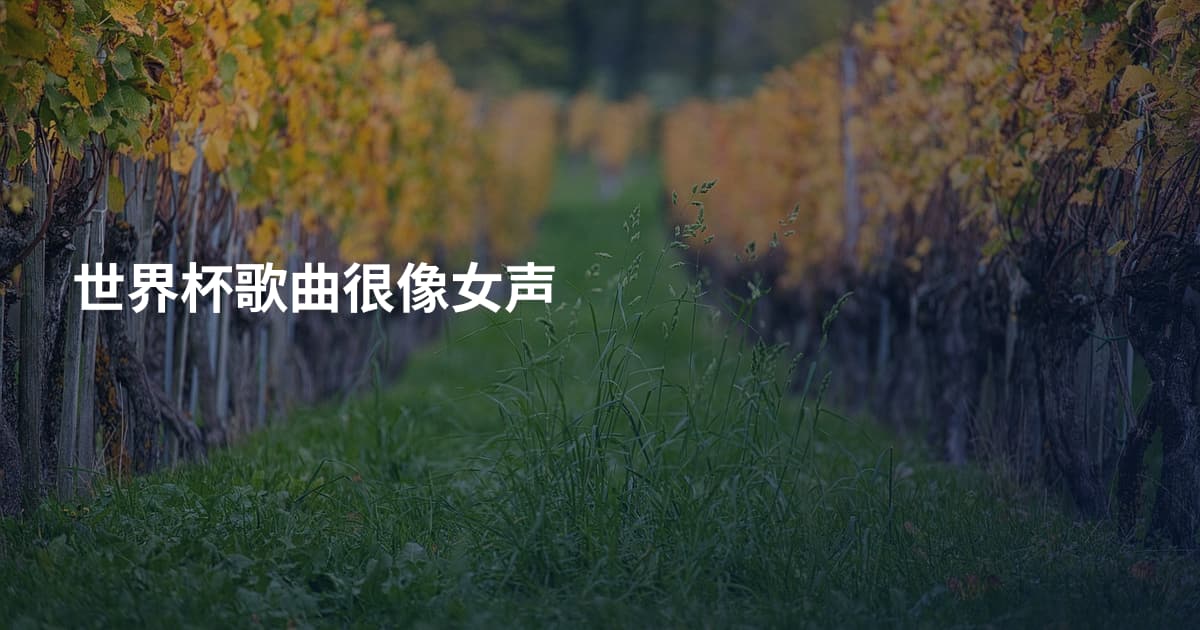 世界杯歌曲很像女声