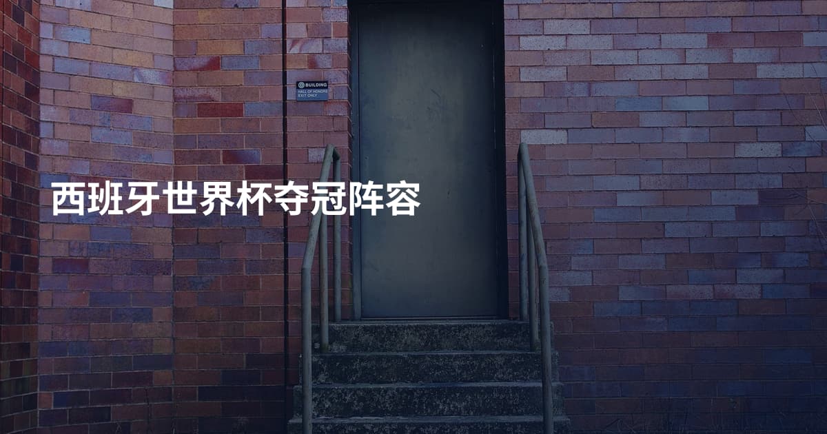 西班牙世界杯夺冠阵容