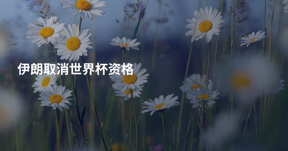 伊朗取消世界杯资格