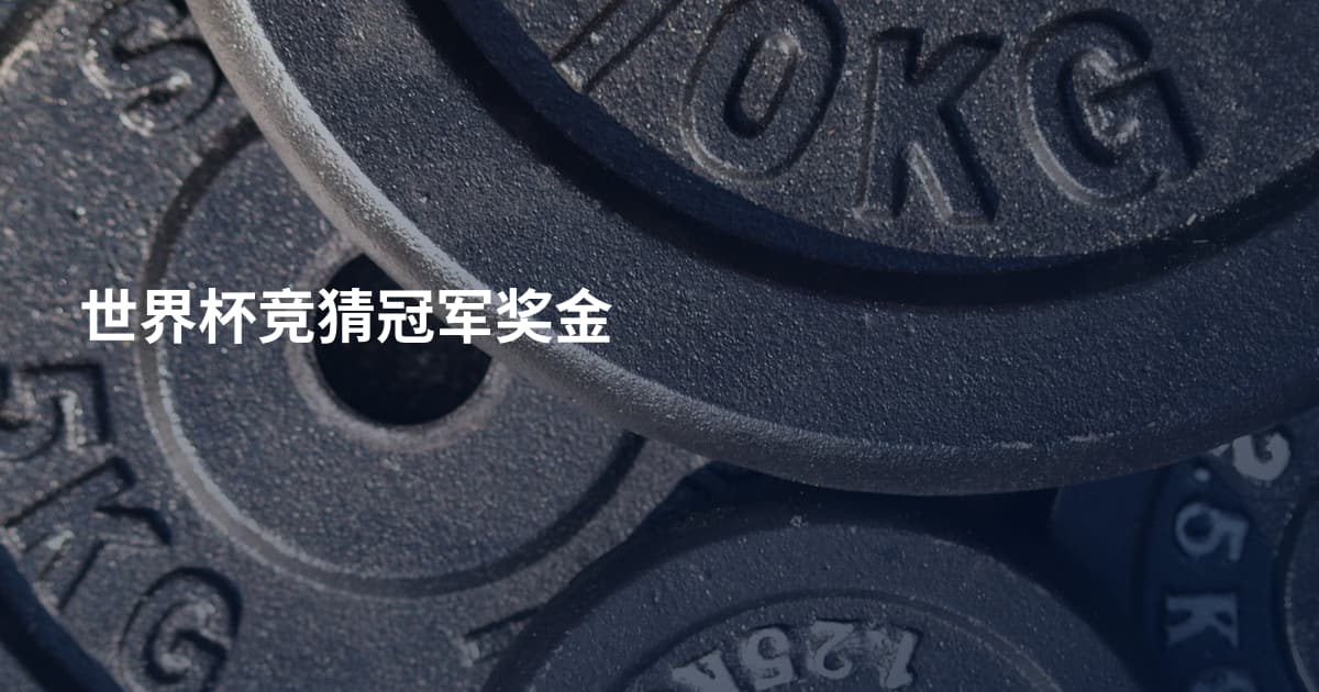 世界杯竞猜冠军奖金