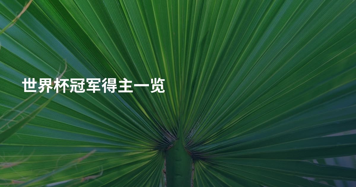 世界杯冠军得主一览