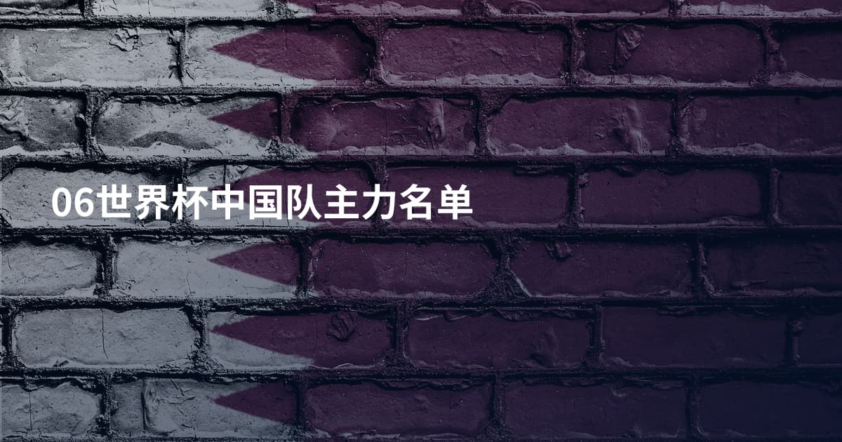 06世界杯中国队主力名单