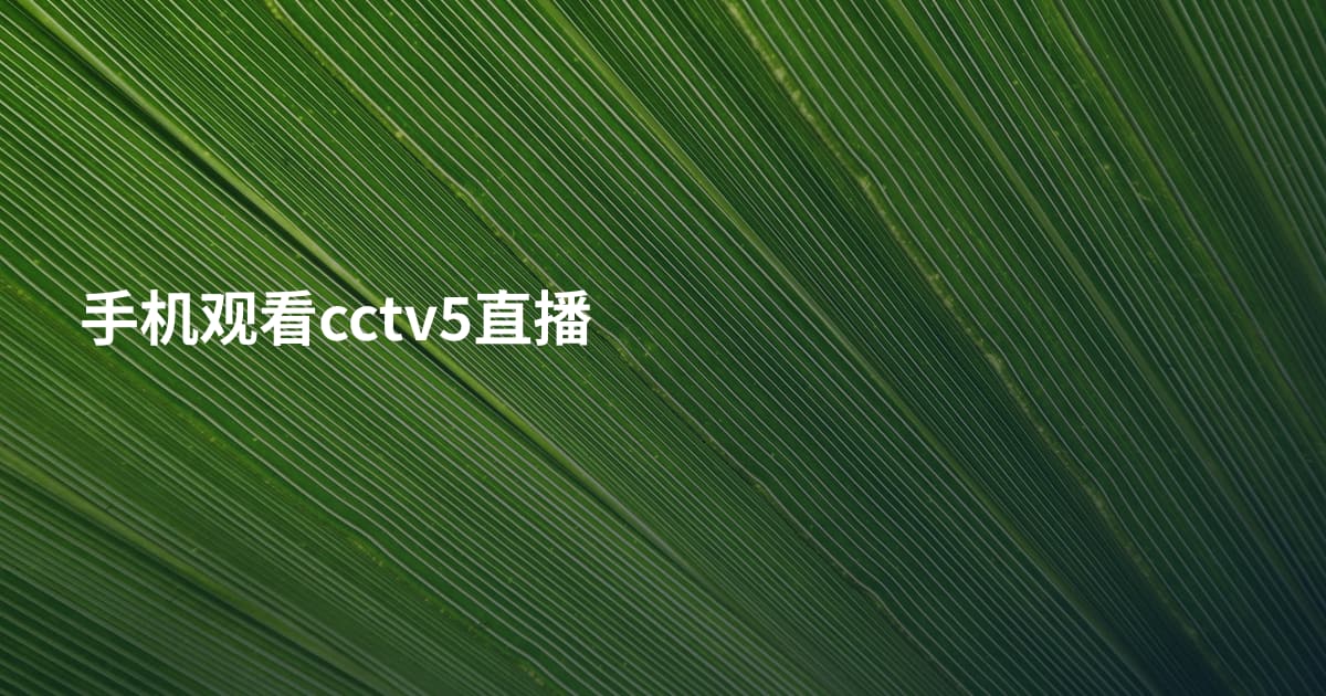 手机观看cctv5直播