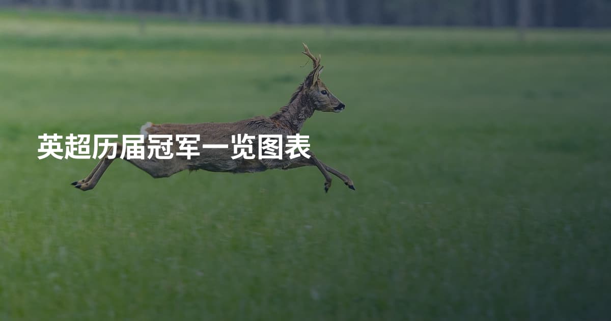 英超历届冠军一览图表