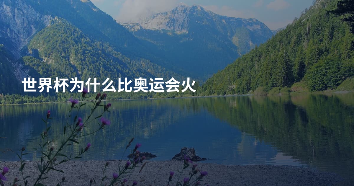 世界杯为什么比奥运会火