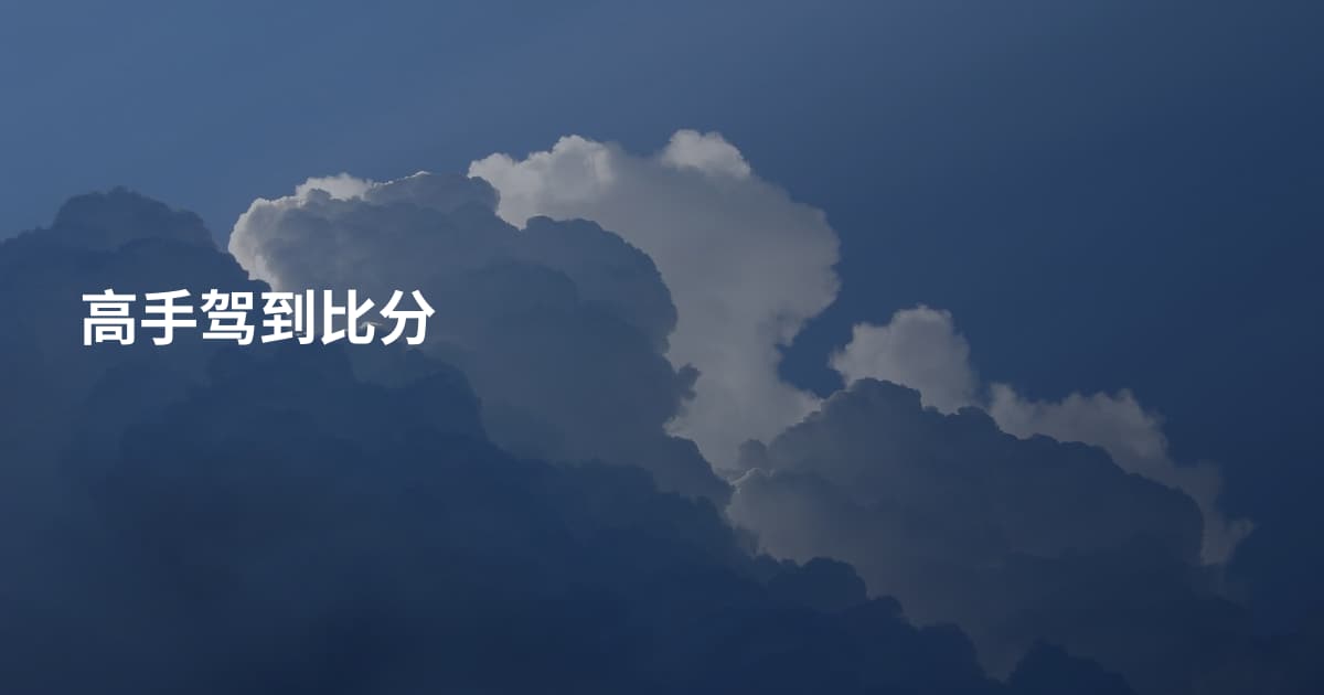 高手驾到比分