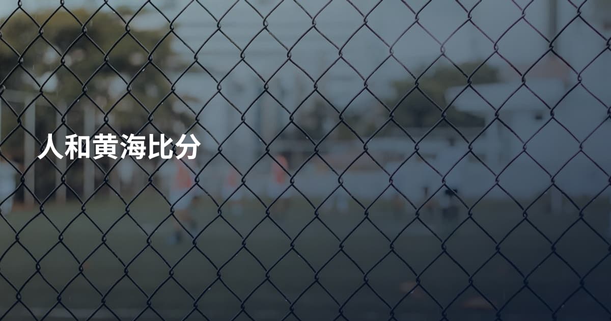 人和黄海比分