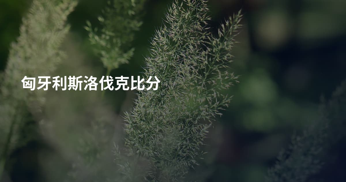 匈牙利斯洛伐克比分