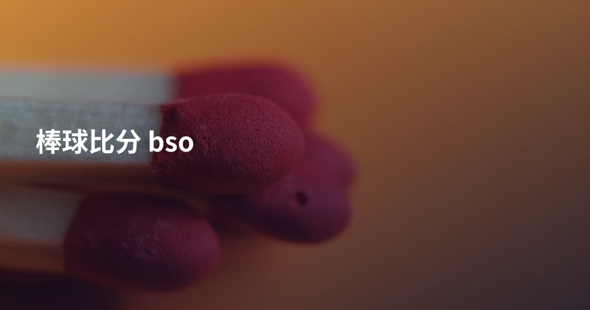 棒球比分 bso