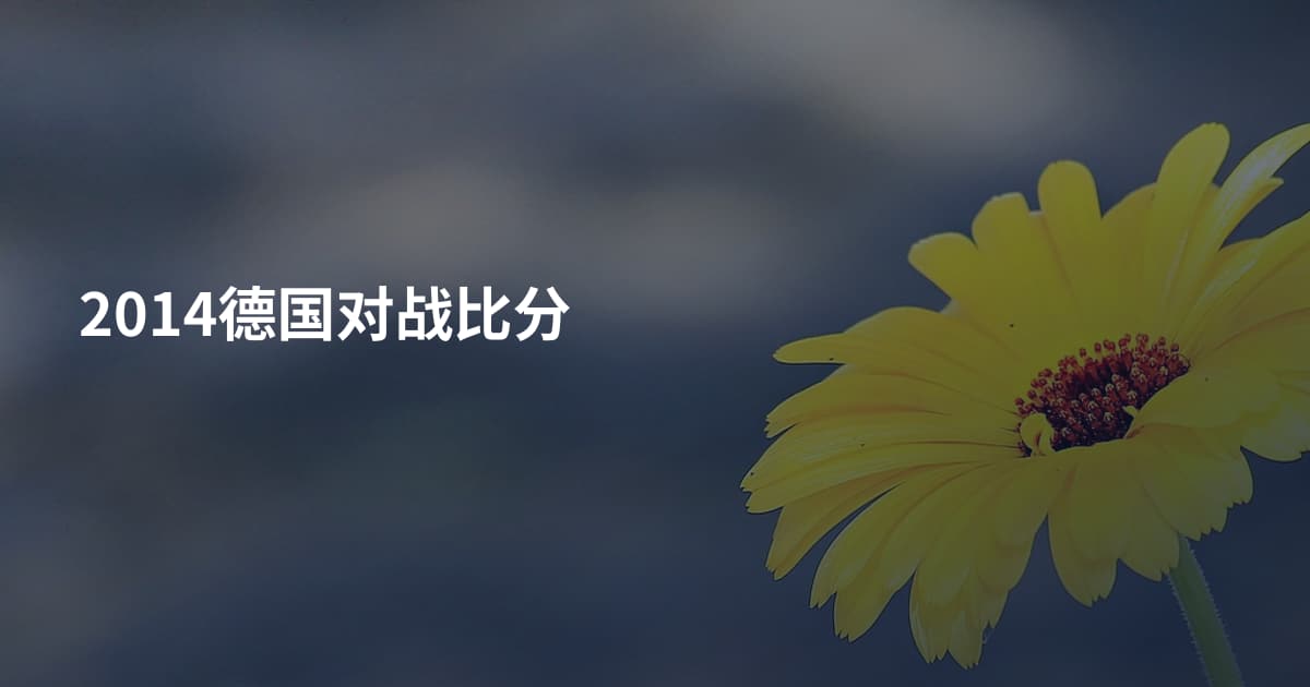 2014德国对战比分