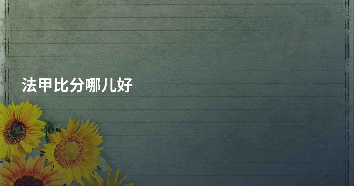 法甲比分哪儿好