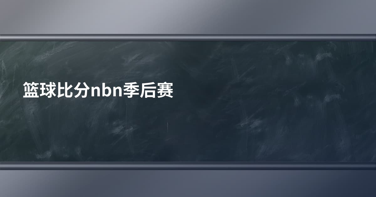 篮球比分nbn季后赛