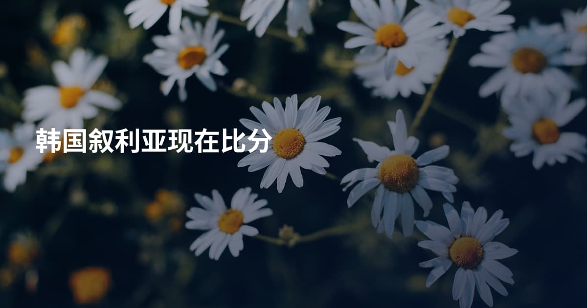 韩国叙利亚现在比分