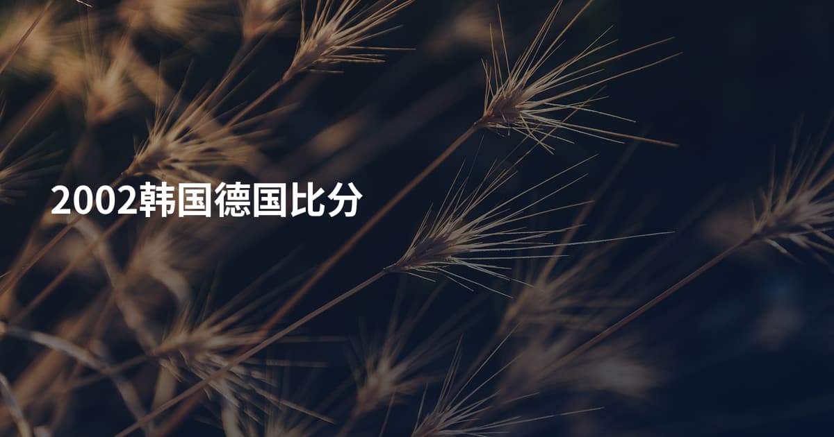 2002韩国德国比分