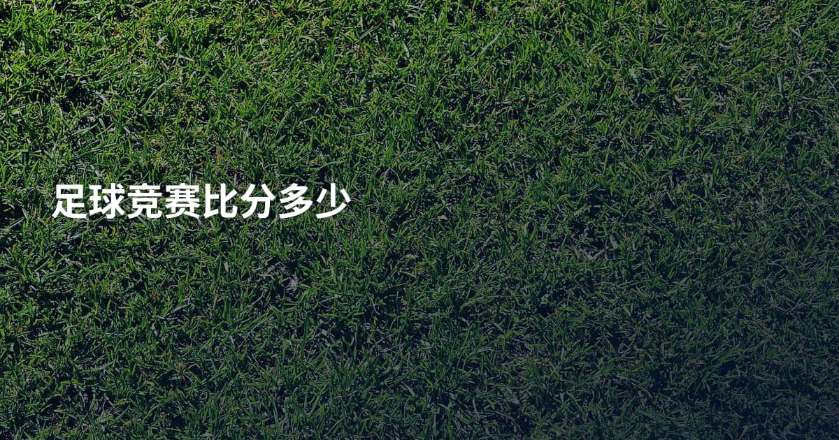 足球竞赛比分多少