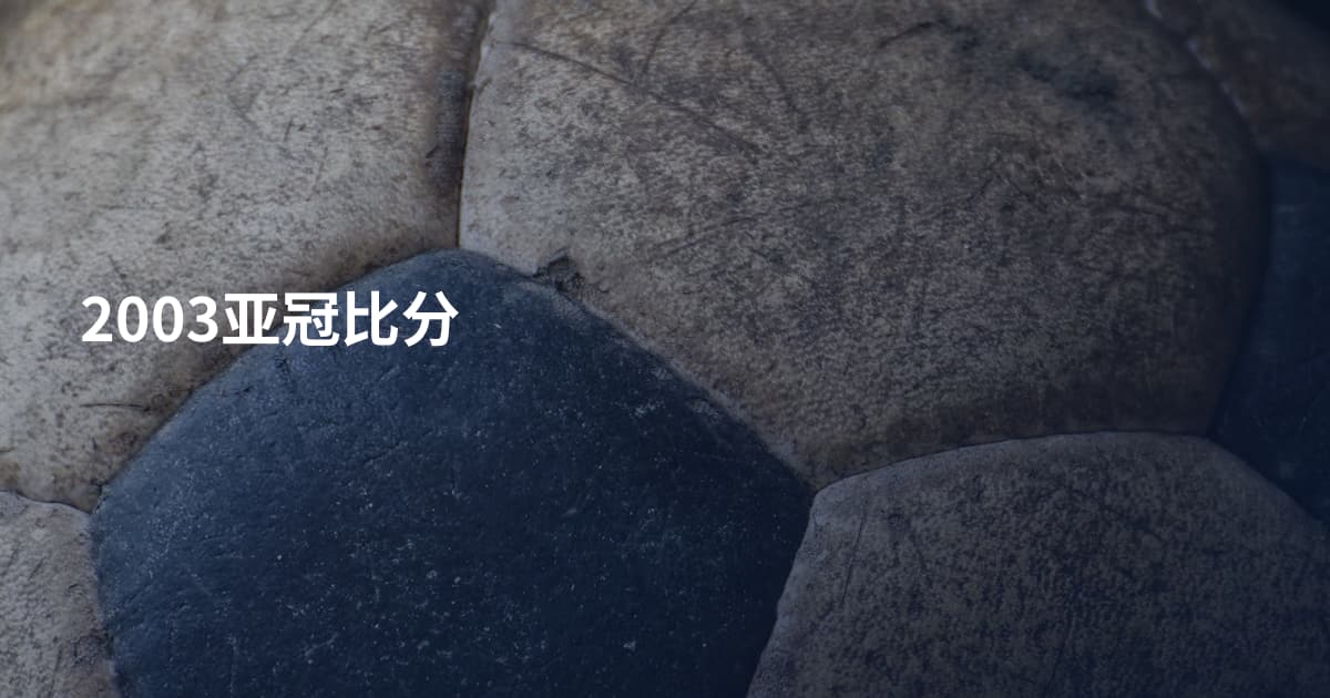 2003亚冠比分