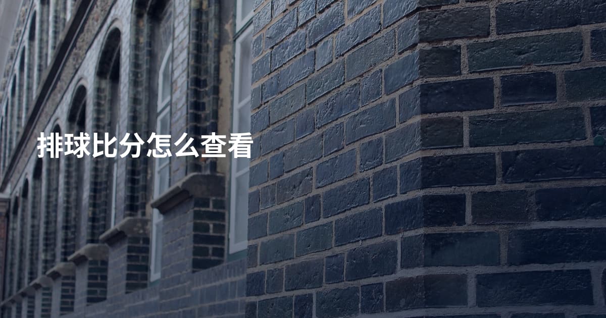 排球比分怎么查看