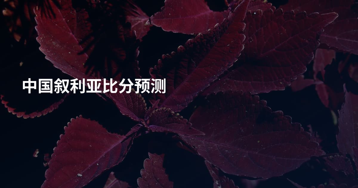 中国叙利亚比分预测
