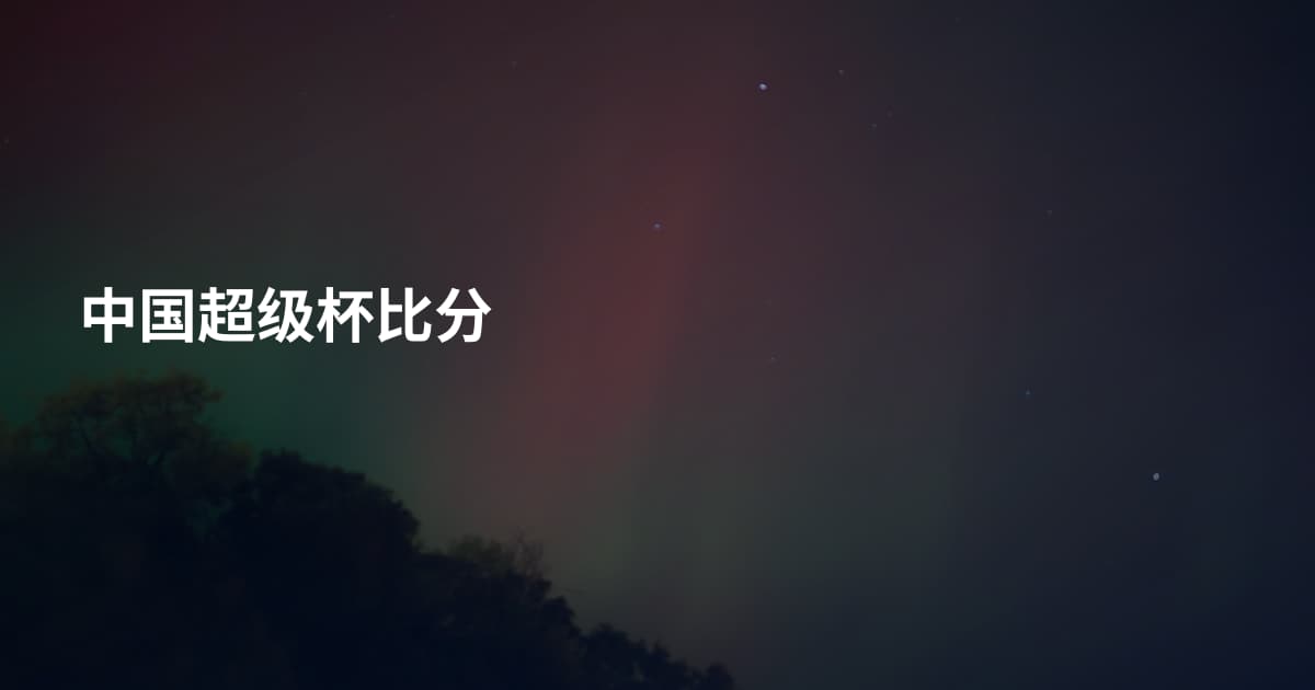 中国超级杯比分
