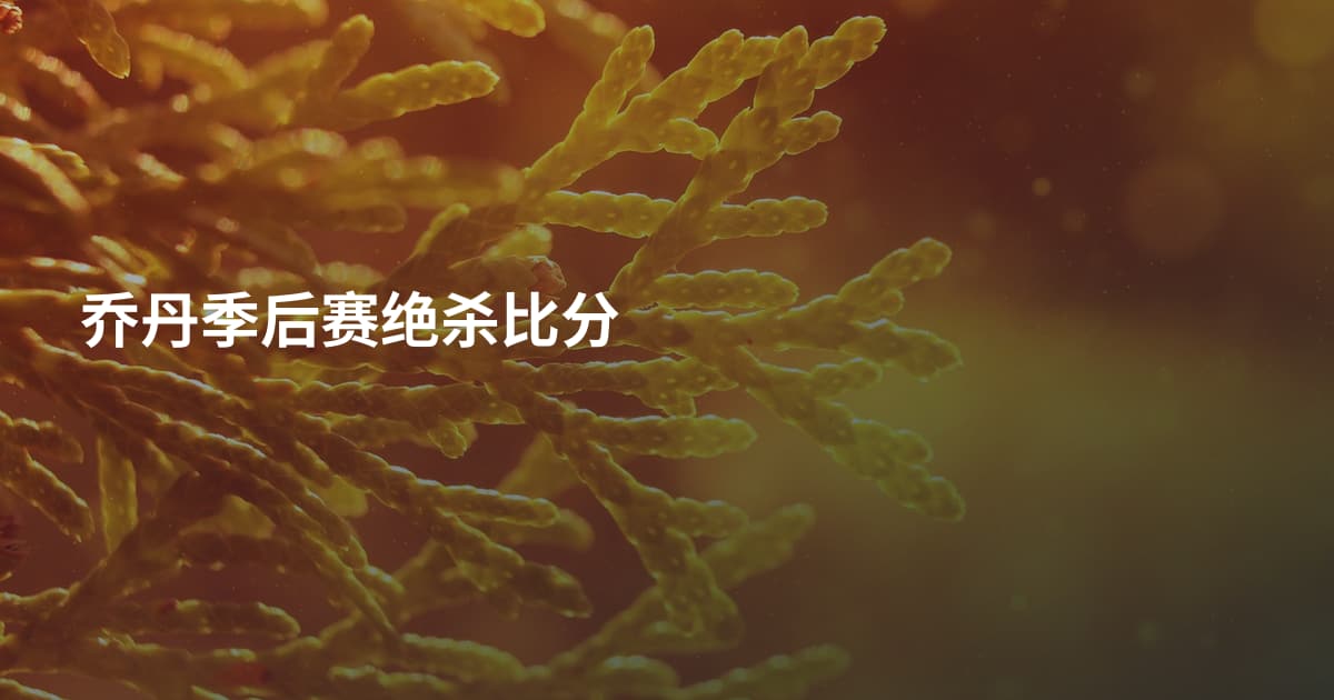 乔丹季后赛绝杀比分
