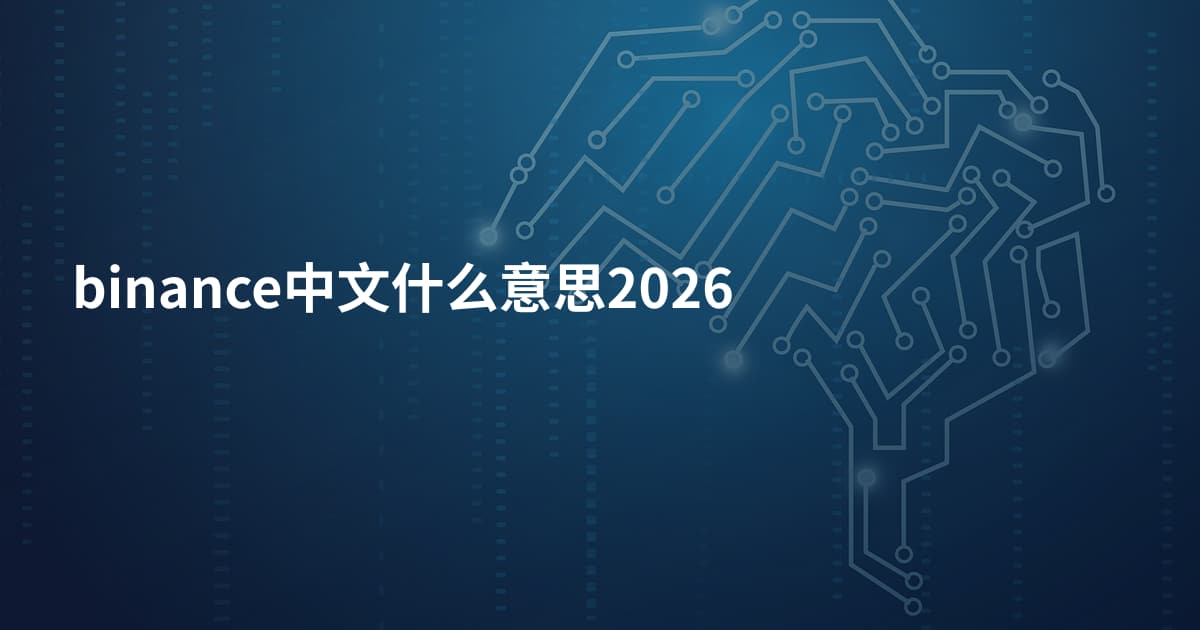 binance中文什么意思2026