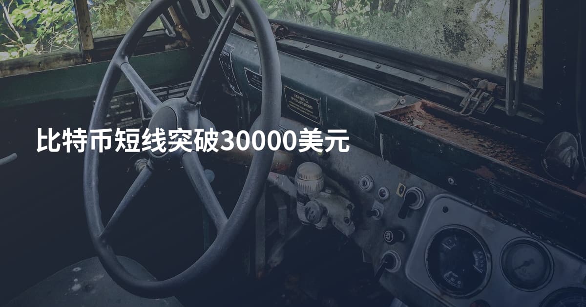 比特币短线突破30000美元